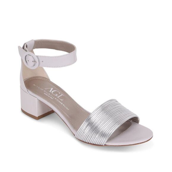 AGL Silver Block Heel Sandals - Picture 1 of 9